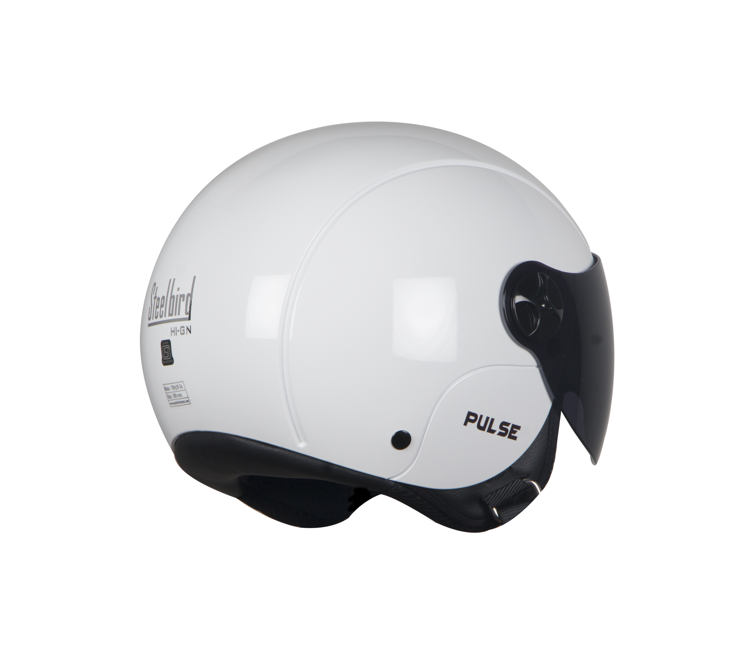 SBH-16 Pulse Glossy White (For Boys)( Fitted With Clear Visor Extra Smoke Visor Free)